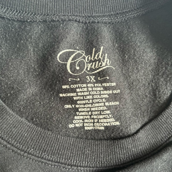 Cold Crush Black Butterfly "Sky Above Earth Below" Crewneck, 3X - Picture 5 of 5